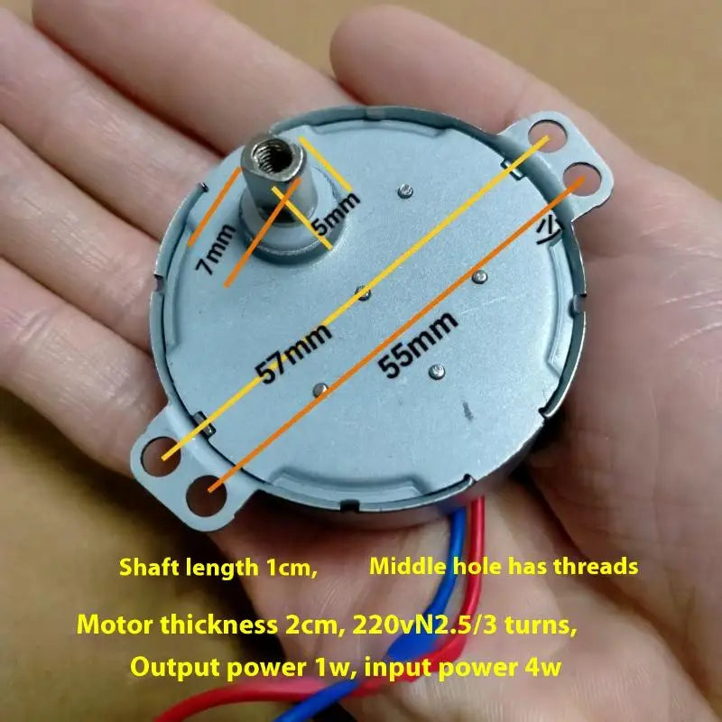 49TYJ 220V 4W Synchronous Motor – Shaking Head Fan Replacement Synchronous Motor Qme 1PC