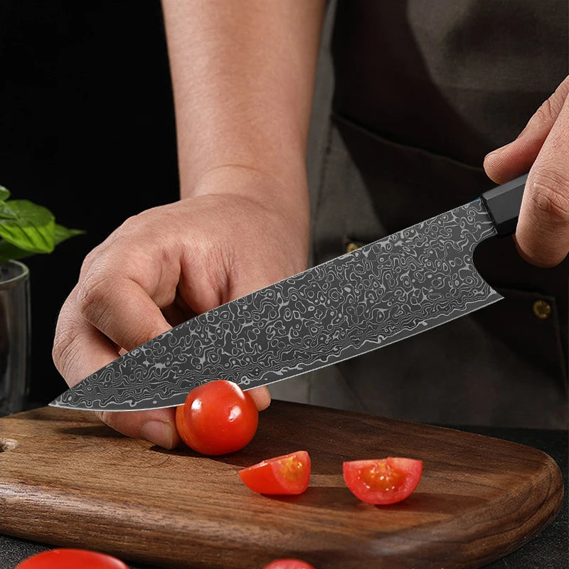 InLeung Damascus Steel Chef Knife – VG10 Hand Forged 8" Damascus Chef Knife Qst