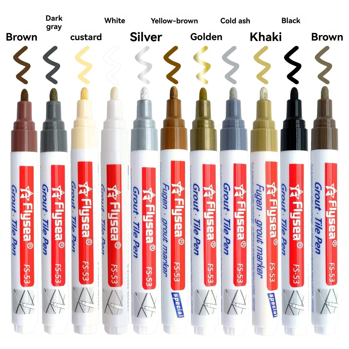Waterproof Grout Pen Tile Marker – 10 Pack, 18 Colours Grout Repair Pen Qme