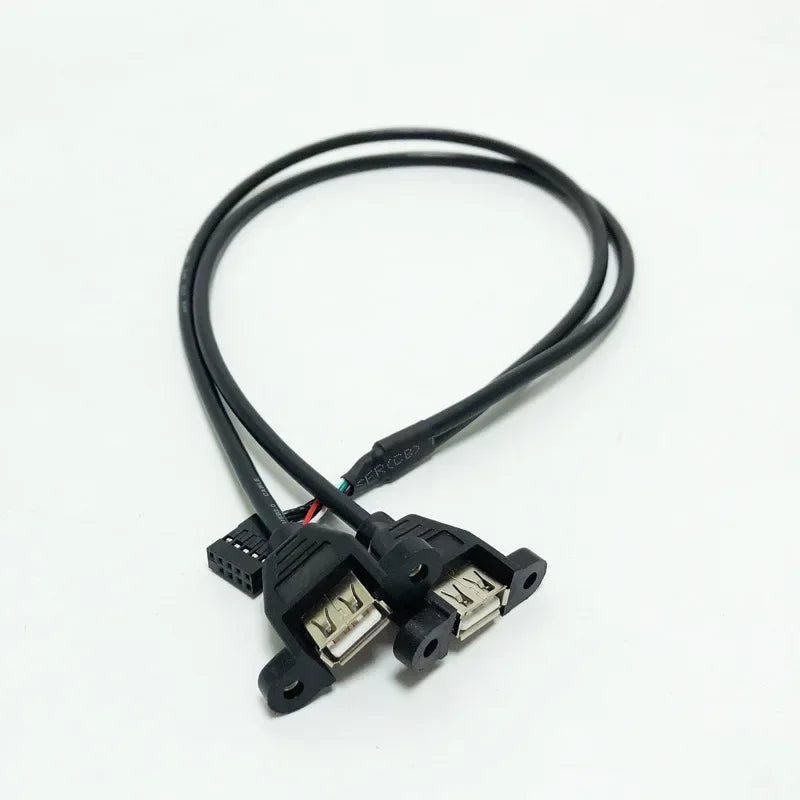 Dual Port USB 2.0 Internal 9-Pin Header Adapter Cable 1FT USB Header Adapter Qme