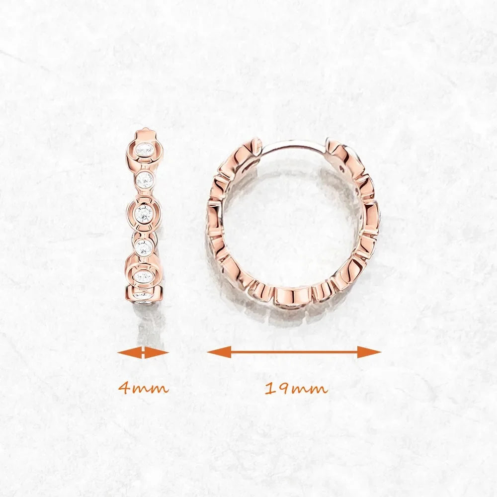 Rose Gold Creole Hoop Earrings | CZ Stones Hinged Hoops Hoop Earrings Qme