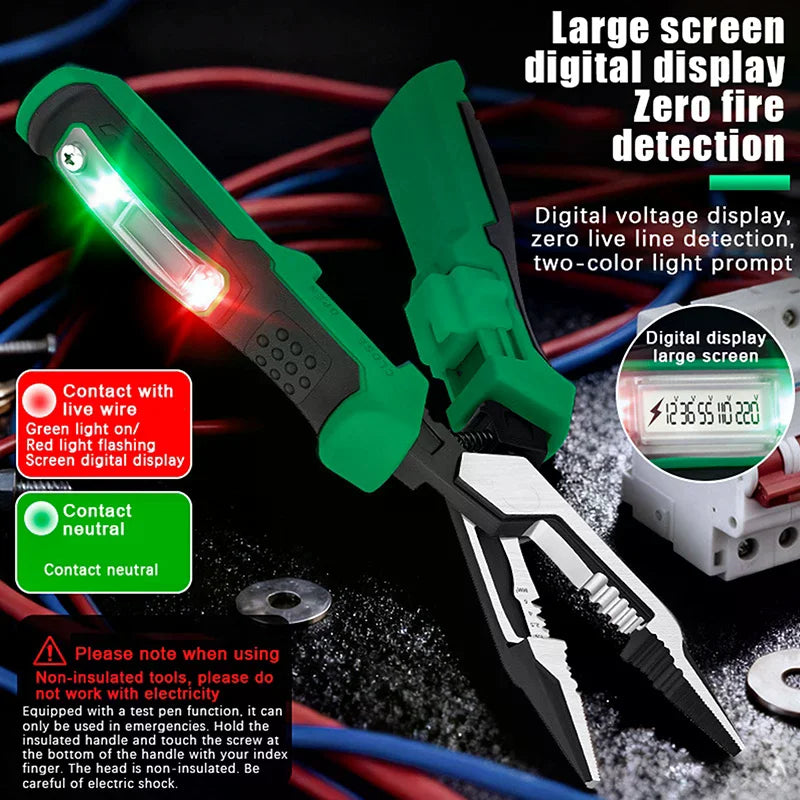 Multifunctional Wire Stripping Pliers with Digital Voltage Tester Electrician Pliers Qme