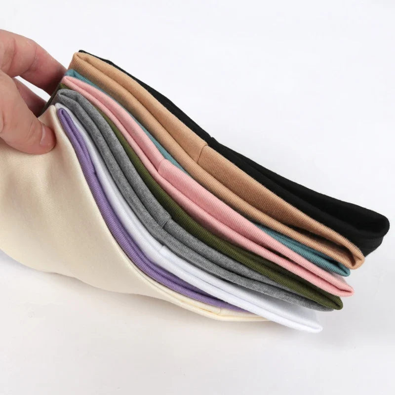 Unisex Solid Cotton Sports Yoga Headband – Moisture-Wicking Sports Headband Qme