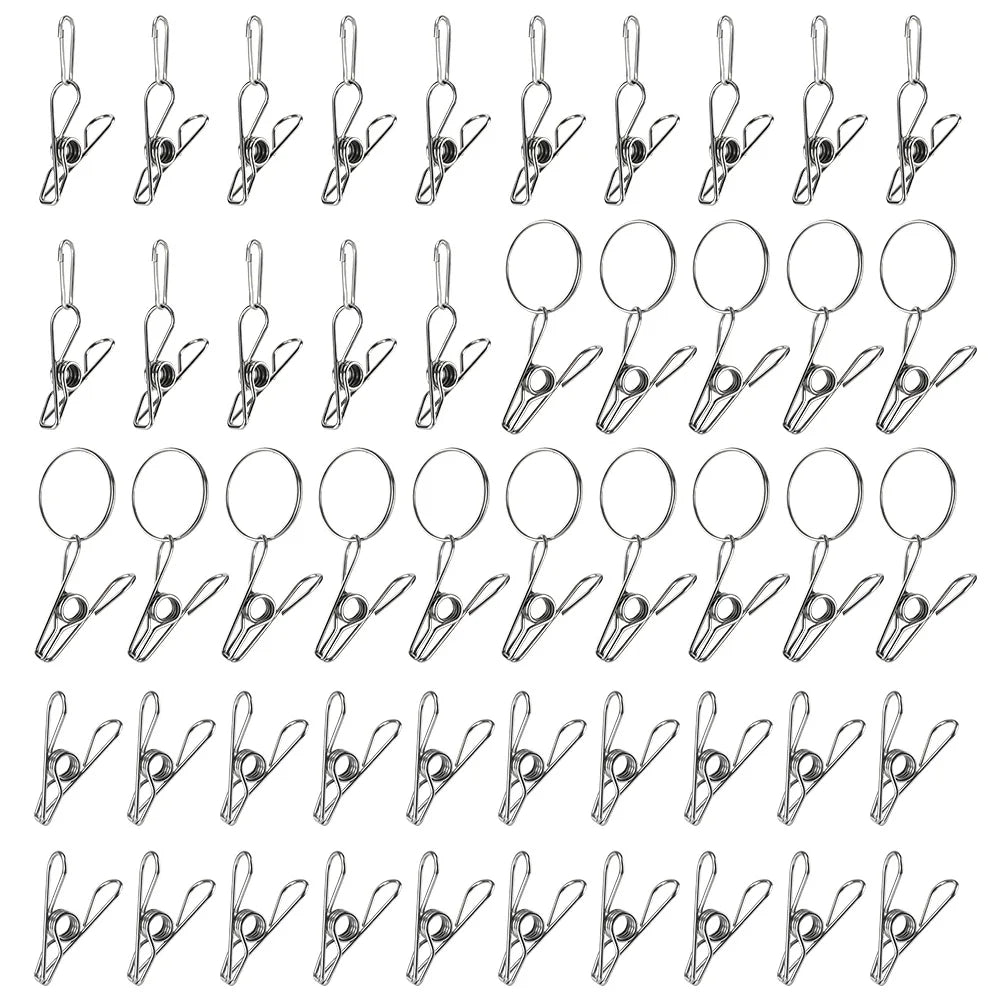 50PCS Stainless Steel Clothespins – 3 Styles, Rust-Resistant Stainless Steel Clothespins Qst