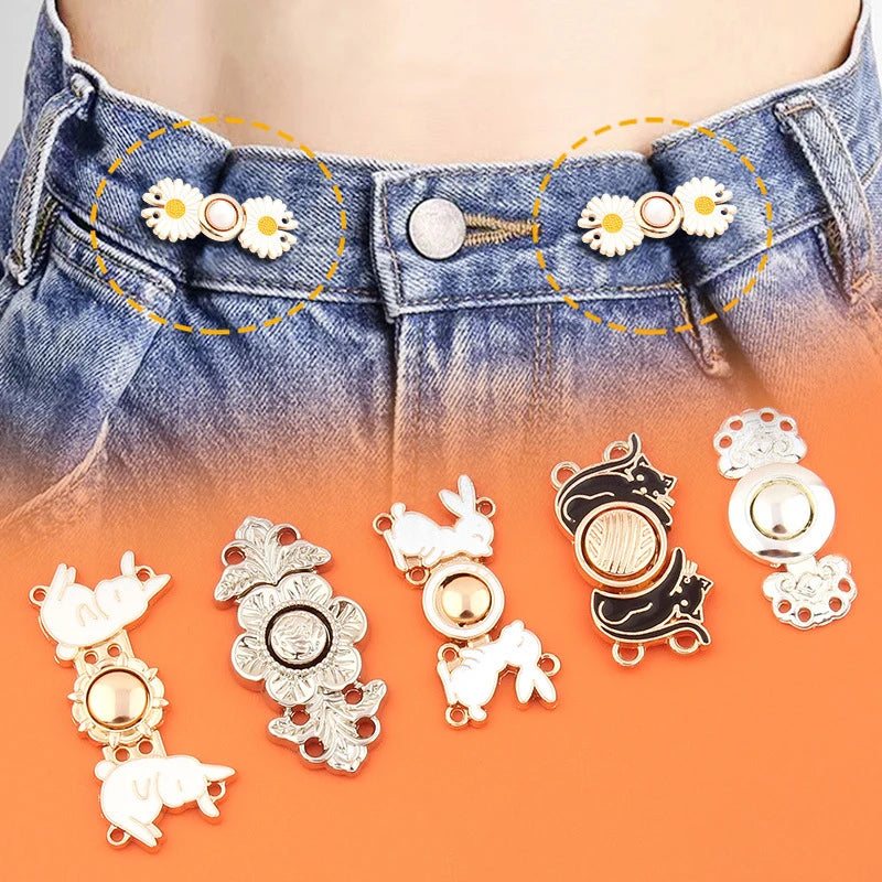 Adjustable Jeans Waist Buckle – Detachable Metal Belt Button Belt Buckle Qst