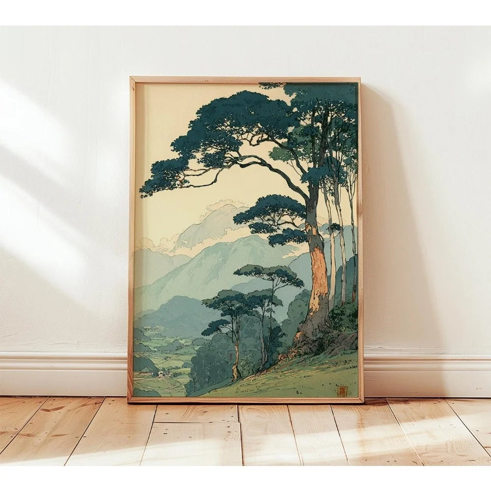 Retro Japanese Koi & Tree Canvas Wall Art – Unframed Print Canvas Wall Art Qst ZWD31929 50x70cm Unframed