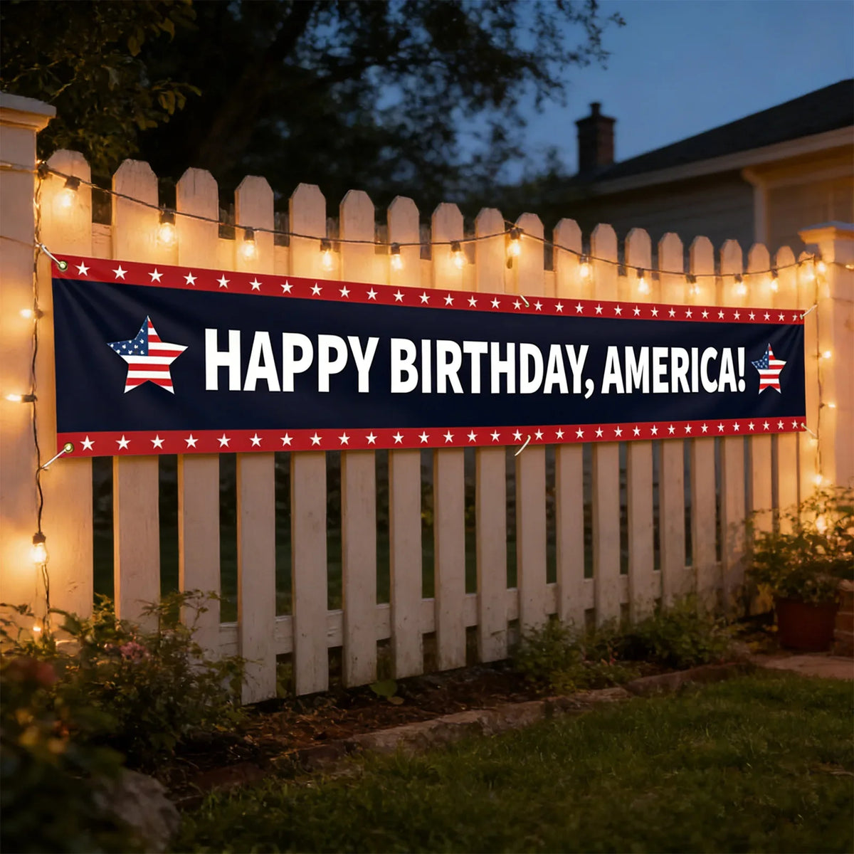 Independence Day 250th Anniversary Party Banner | 9 Colors Party Celebration Banner Qme