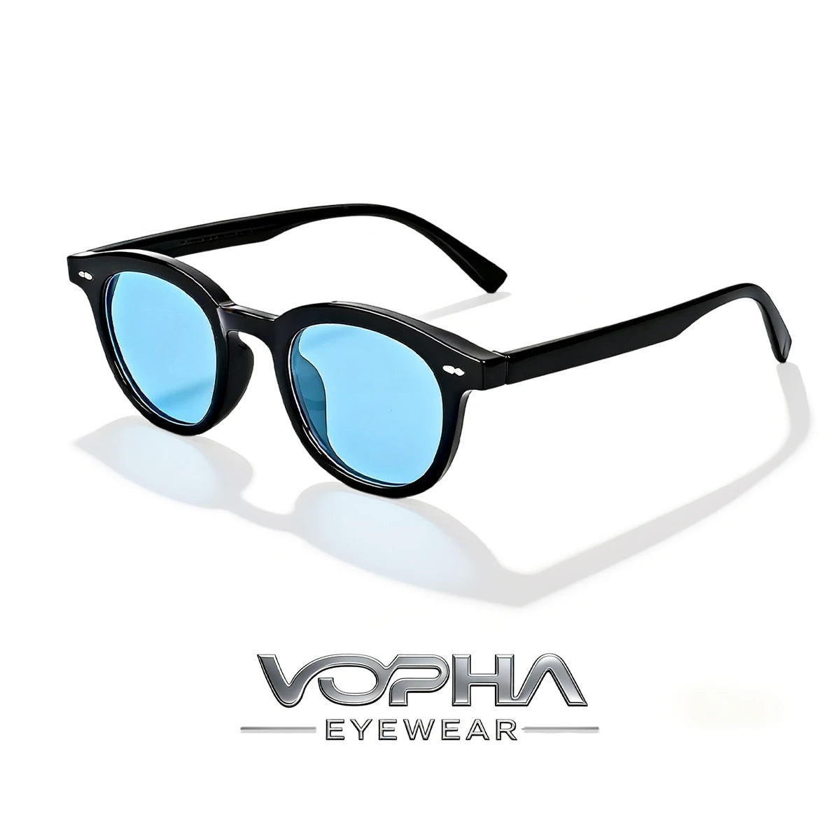 VOPHA Retro Round Sunglasses Men – UV400 Circle Shades S03 Retro Round Sunglasses Qst Black blue