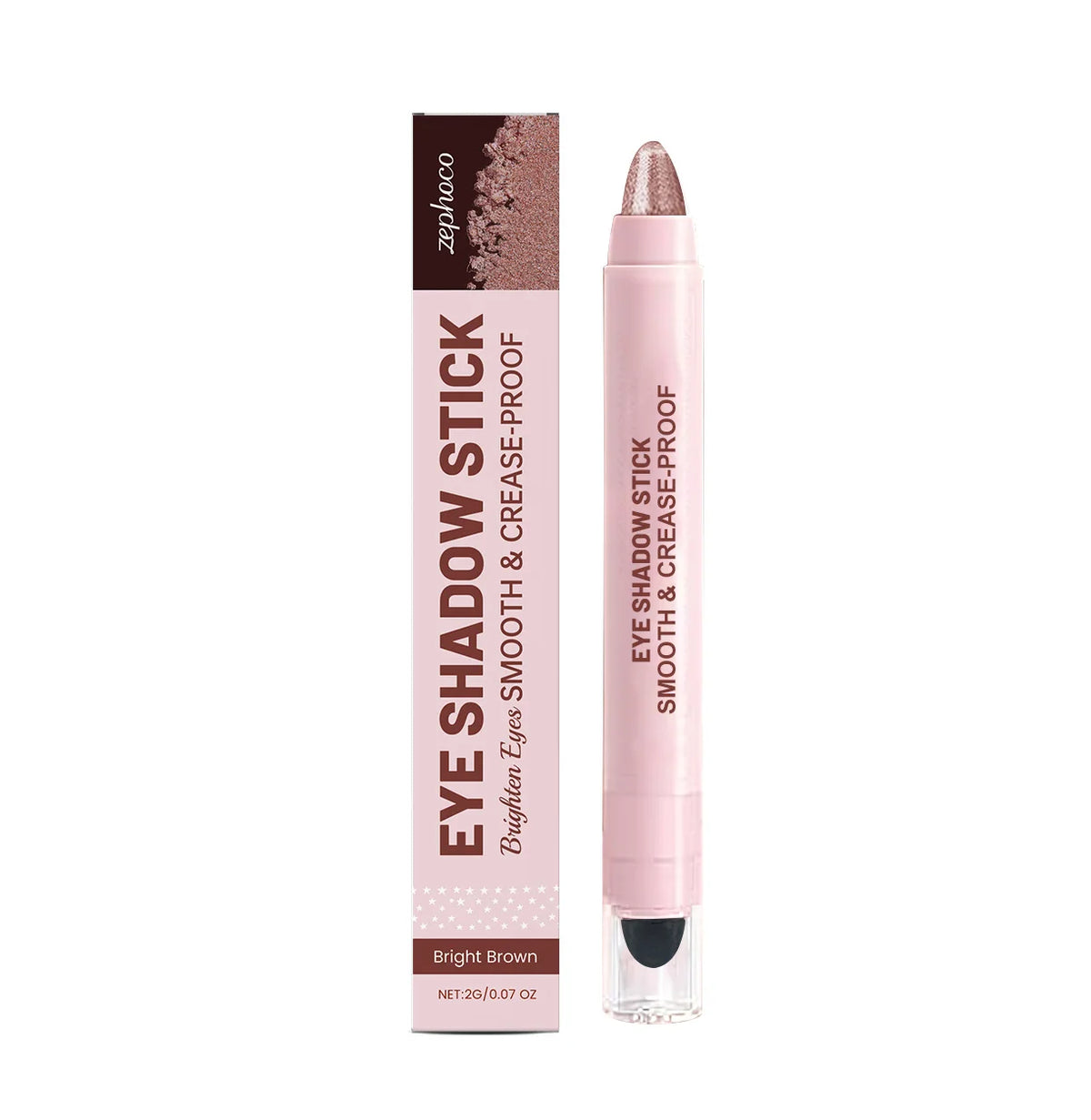 Zephoco Shimmer Cream Eyeshadow Stick – Pigmented & Long-Lasting Cream Eyeshadow Stick Qst Light Brown