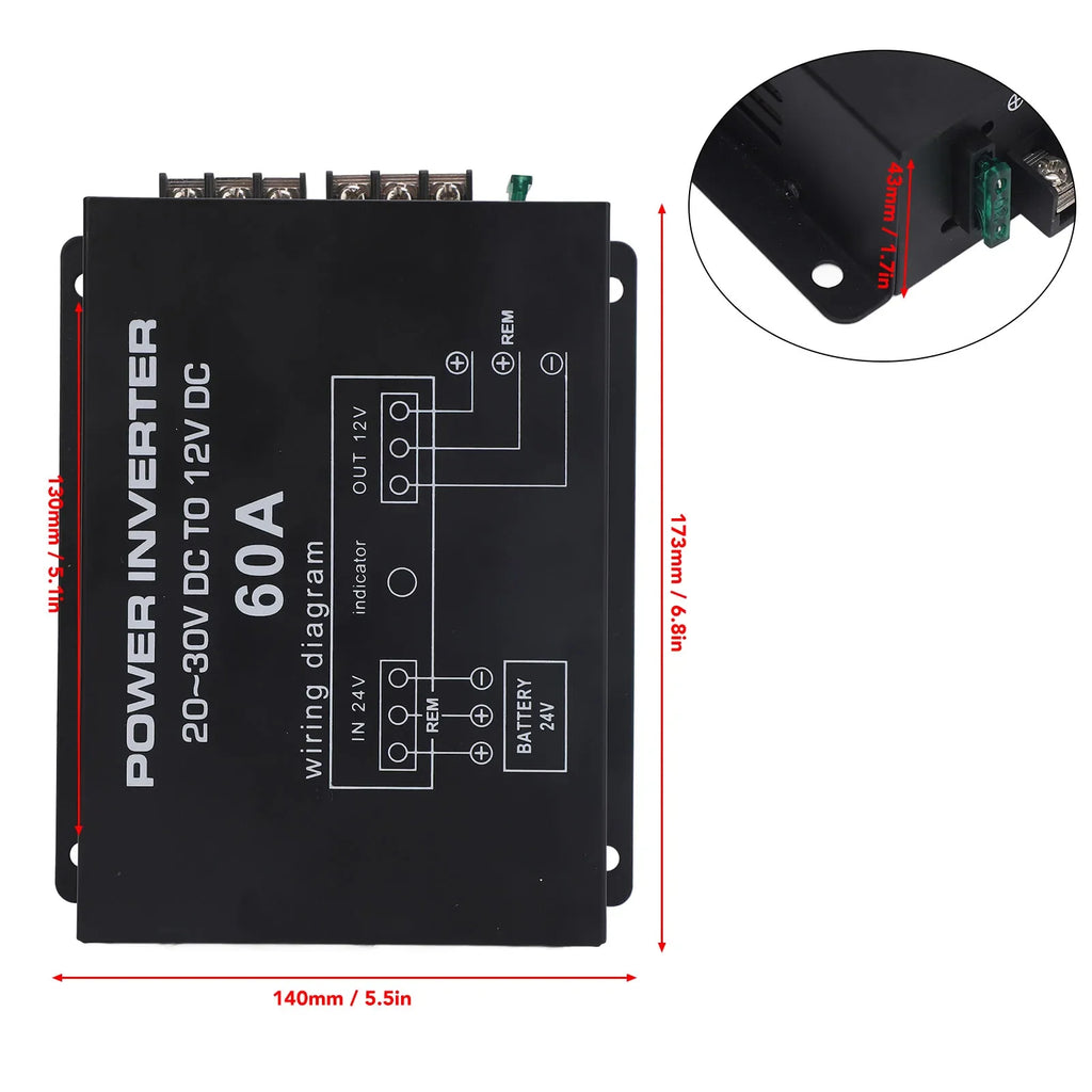 24V to 12V Step-Down Voltage Regulator | Dual-Fan Cooling Voltage Step-Down Converter Qme
