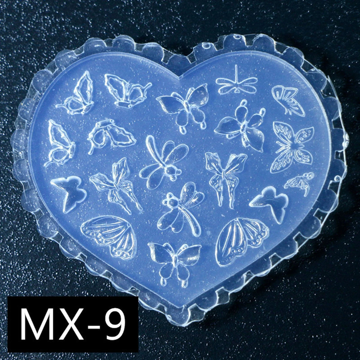 Heart Rose Butterfly Silicone Nail Art Stamping Mold – DIY Design Nail Art Mold Qst MX-9