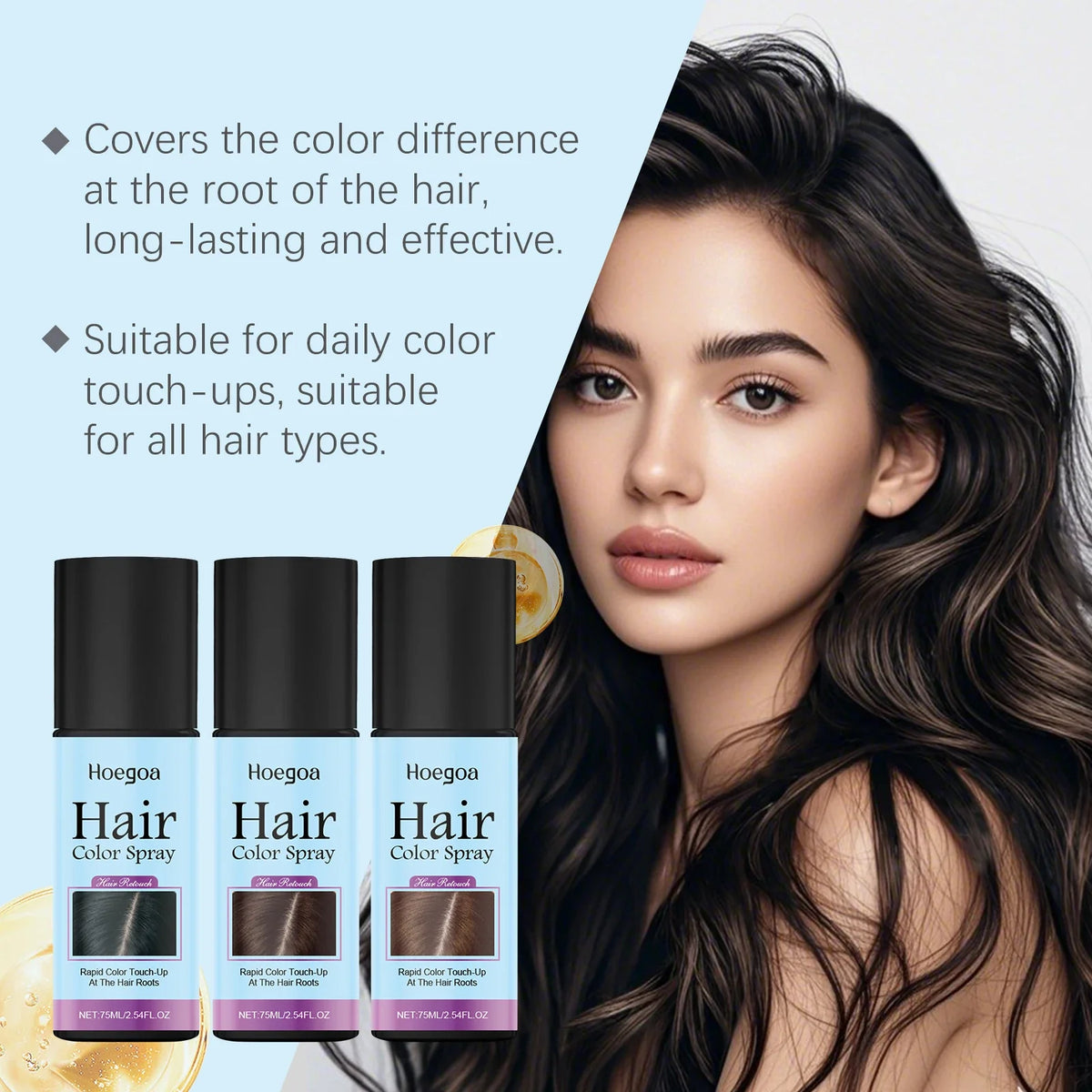 Temporary Hair Color Root Touch-Up Spray | Qme White Hair Color Spray Qme