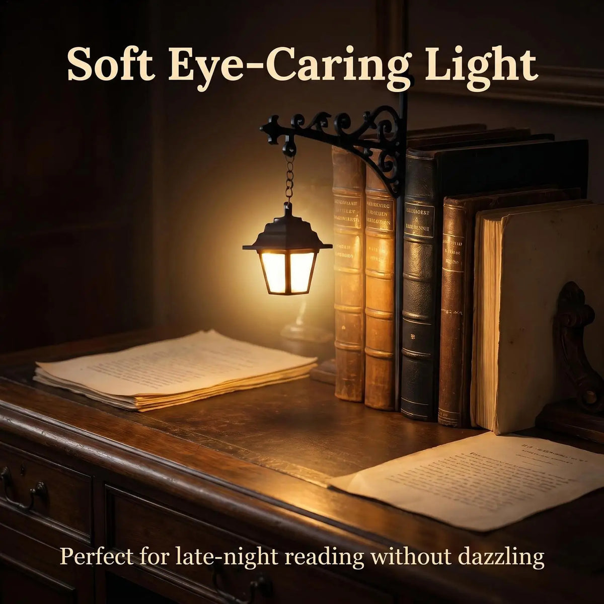 Vintage LED Bookshelf Lantern Lamp – Warm Decorative Light Decorative Bookshelf Lamp Qme