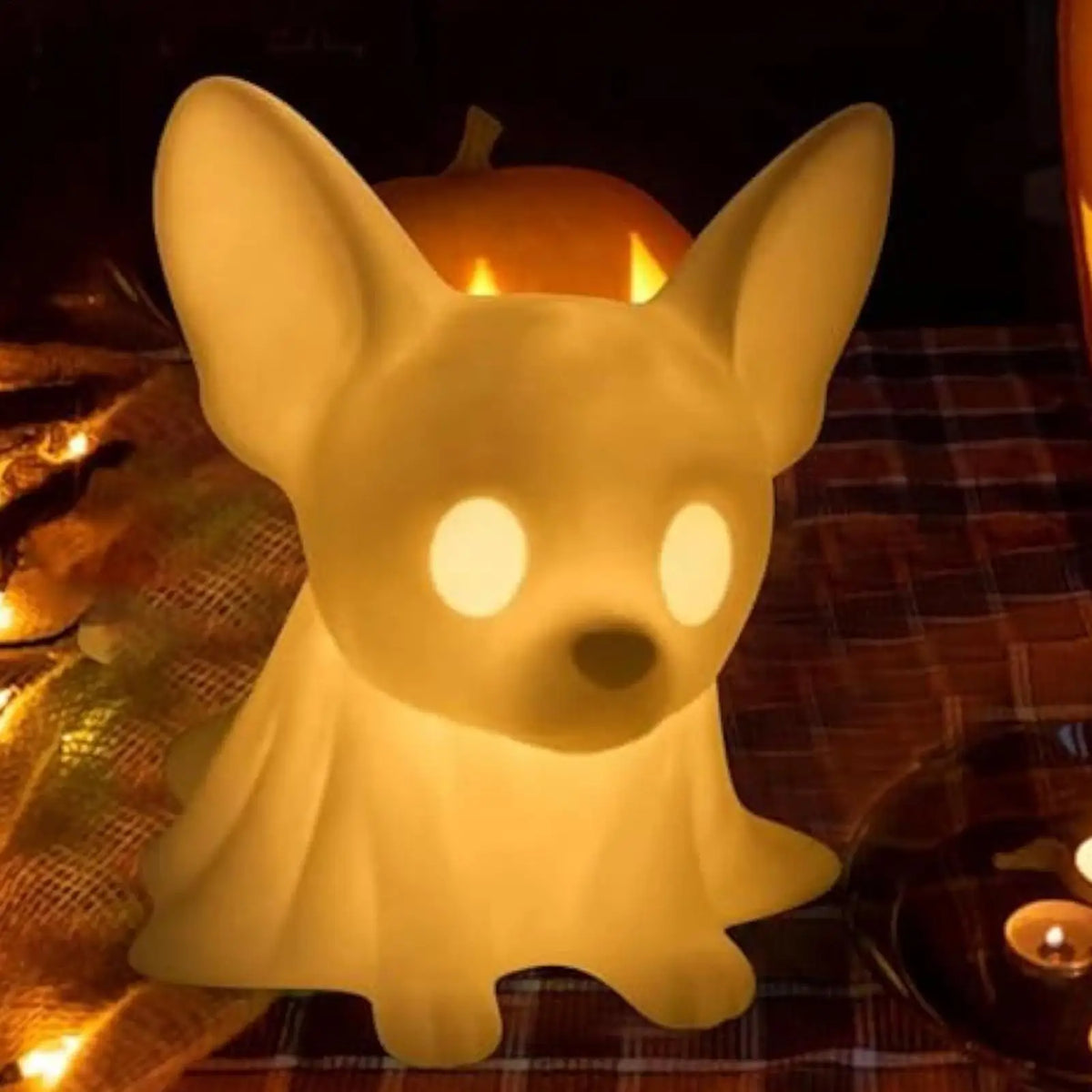 Halloween Dachshund Ghost LED Lamp | Glowing Dog Figurine LED Decorative Lamp Qme