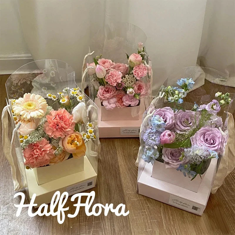 Rose Flower Hand Packaging Box – Waterproof Transparent Florist Florist Packaging Box Qme