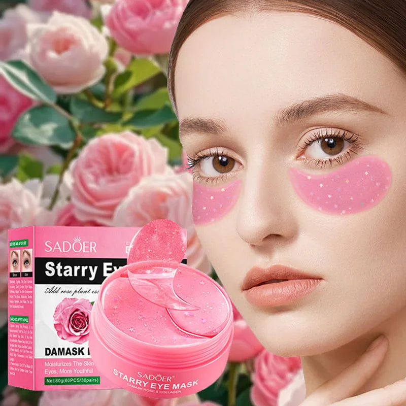 Rose Collagen Eye Mask 60 Pc – Long-Lasting Moisturizing Formula Collagen Eye Mask Qme