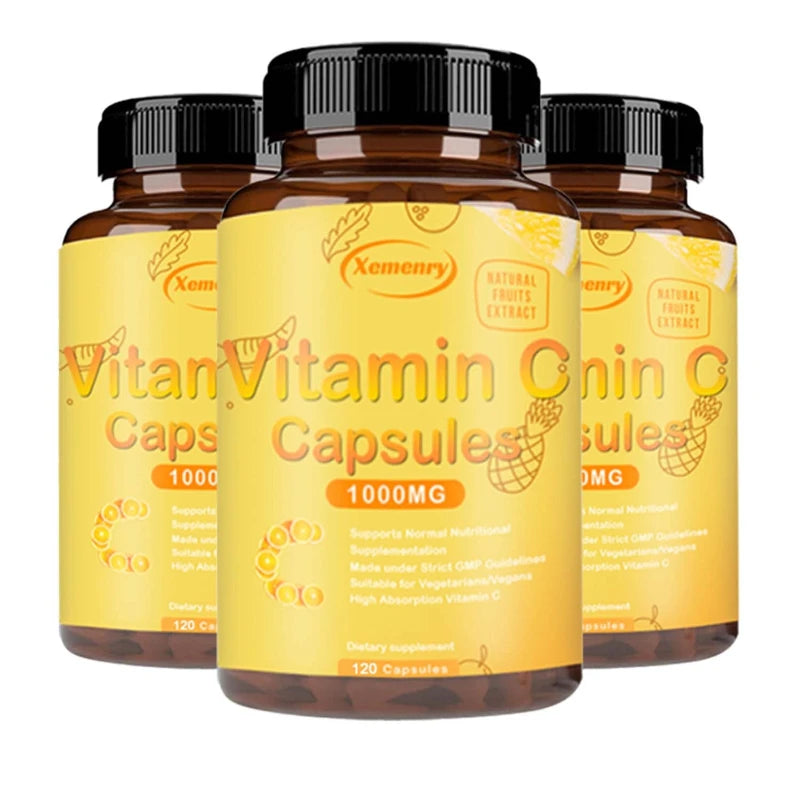 Xemenry Vitamin C 1000mg Capsules – Immune & Skin Support Vitamin Supplement Qst