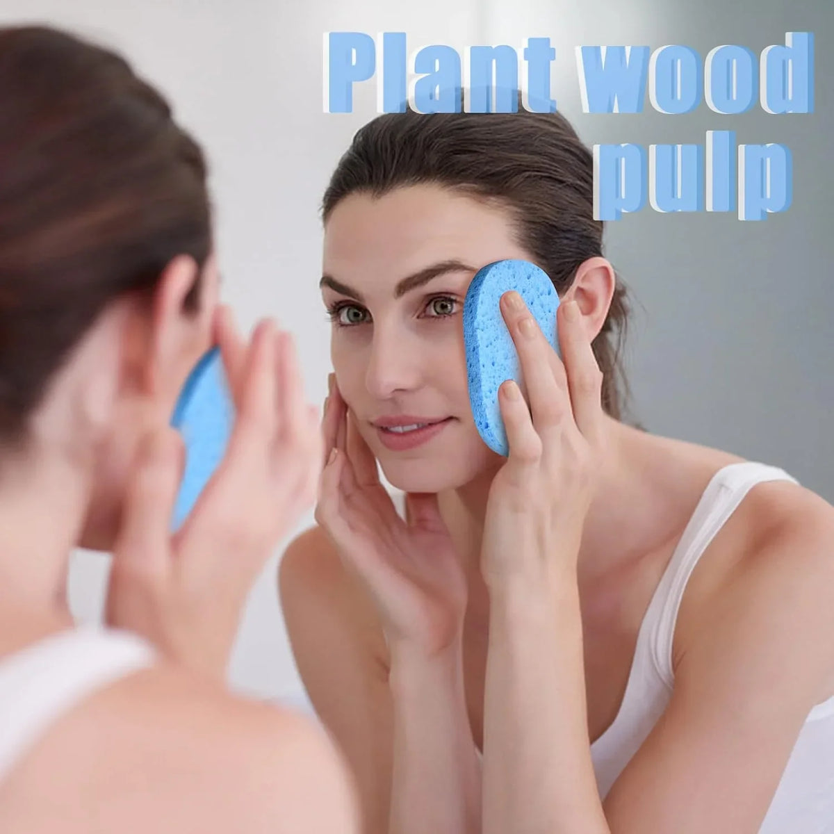 Wood Pulp Round Facial Cleansing Sponges – Soft & Gentle Facial Cleansing Sponge Qme