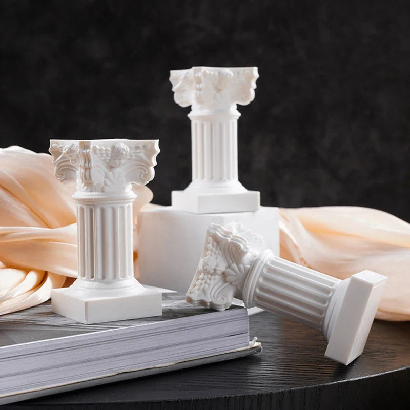 Greek Roman Column Pedestal Candlestick Stand Figurine Decorative Pedestal Stand Qme