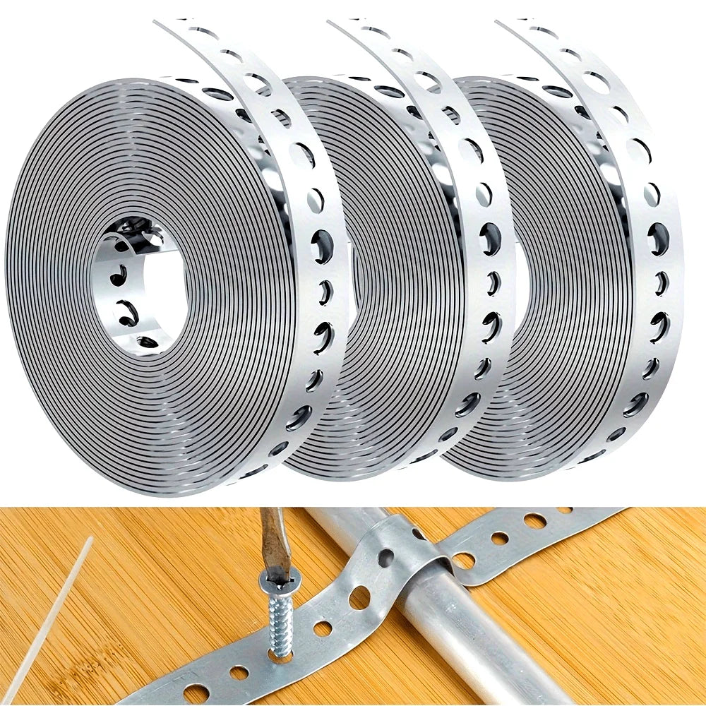 Galvanized Steel Pre-Punched Multi-Slot Pipe Strap Tape Roll Pipe Strap Tape Qme