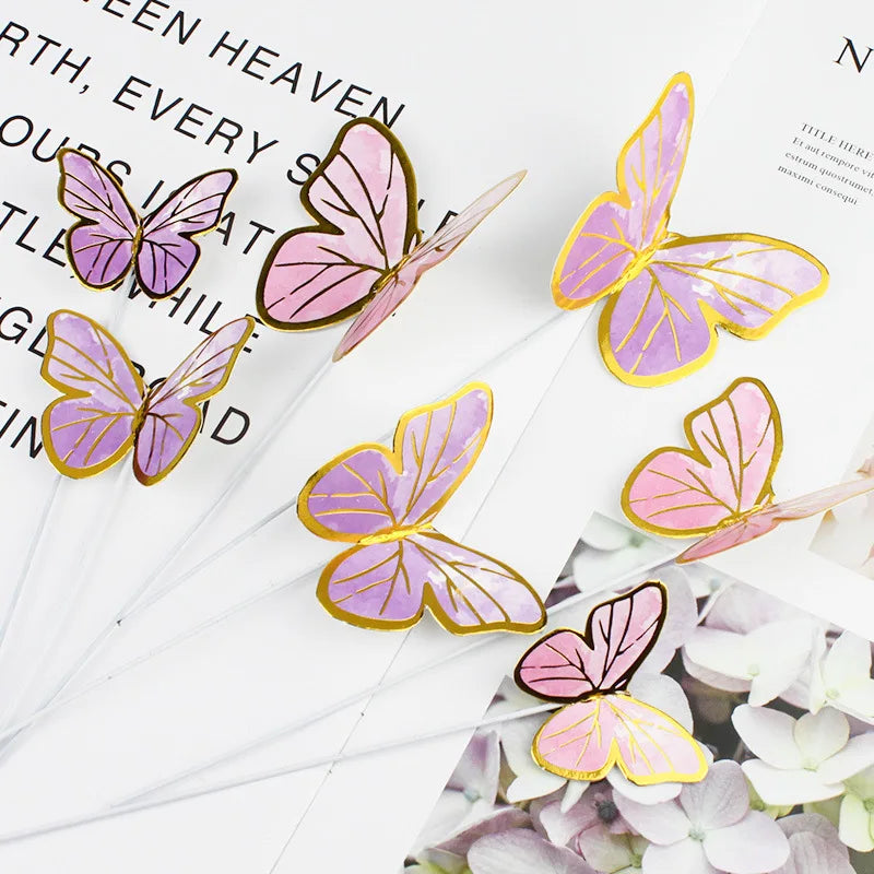 Butterfly Cake Toppers – Birthday, Wedding & Party Baking Cake Topper Set Qme