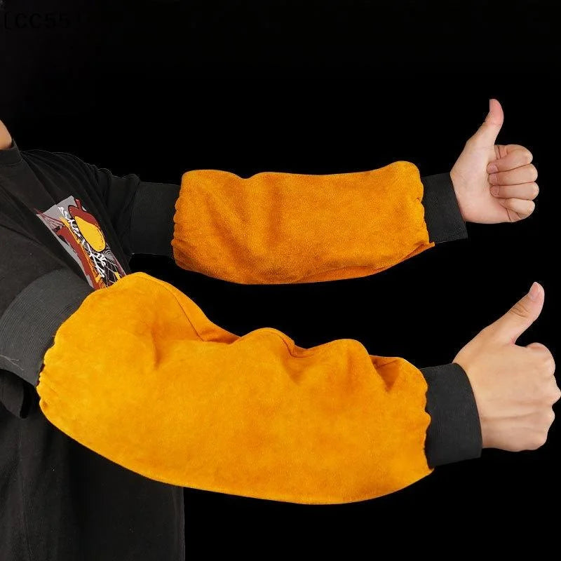 PU Leather Welding Sleeves – Heat Resistant Arm Guards 1 Pair Welding Arm Sleeves Qst