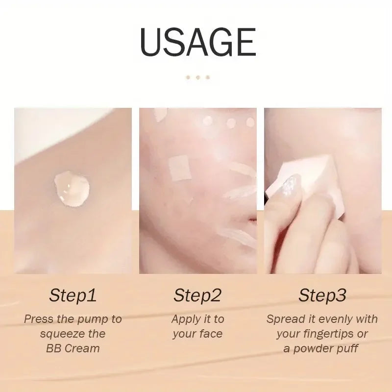 Natural BB Cream Concealer Foundation – Full Coverage Moisturizing BB Cream Foundation Qme