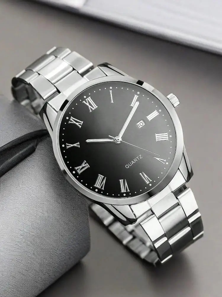 Men's Simple Quartz Watch – Stainless Steel Strap | Qme Men's Quartz Watch Qme