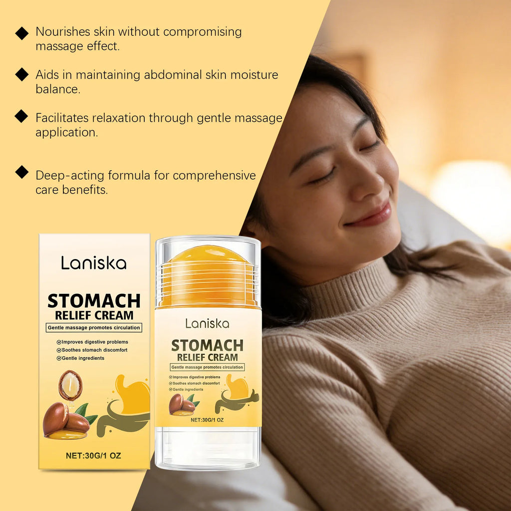 Laniska Abdominal Massage Cream with Roller | Belly Balm Abdominal Massage Cream Qst