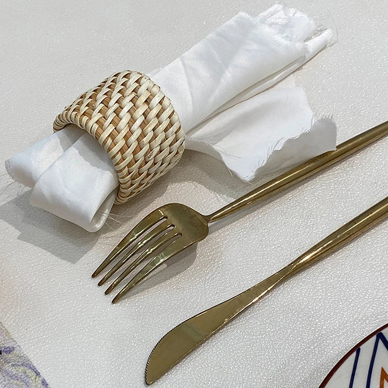 Handmade Rattan Napkin Rings – Rustic Woven Table Décor Napkin Rings Qst