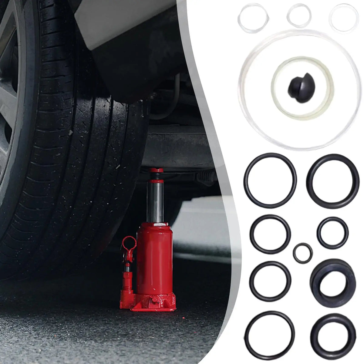 Floor Jack Seal O-Ring Kit – 15-Piece Hydraulic Rebuild Set Jack Seal Repair Kit Qme