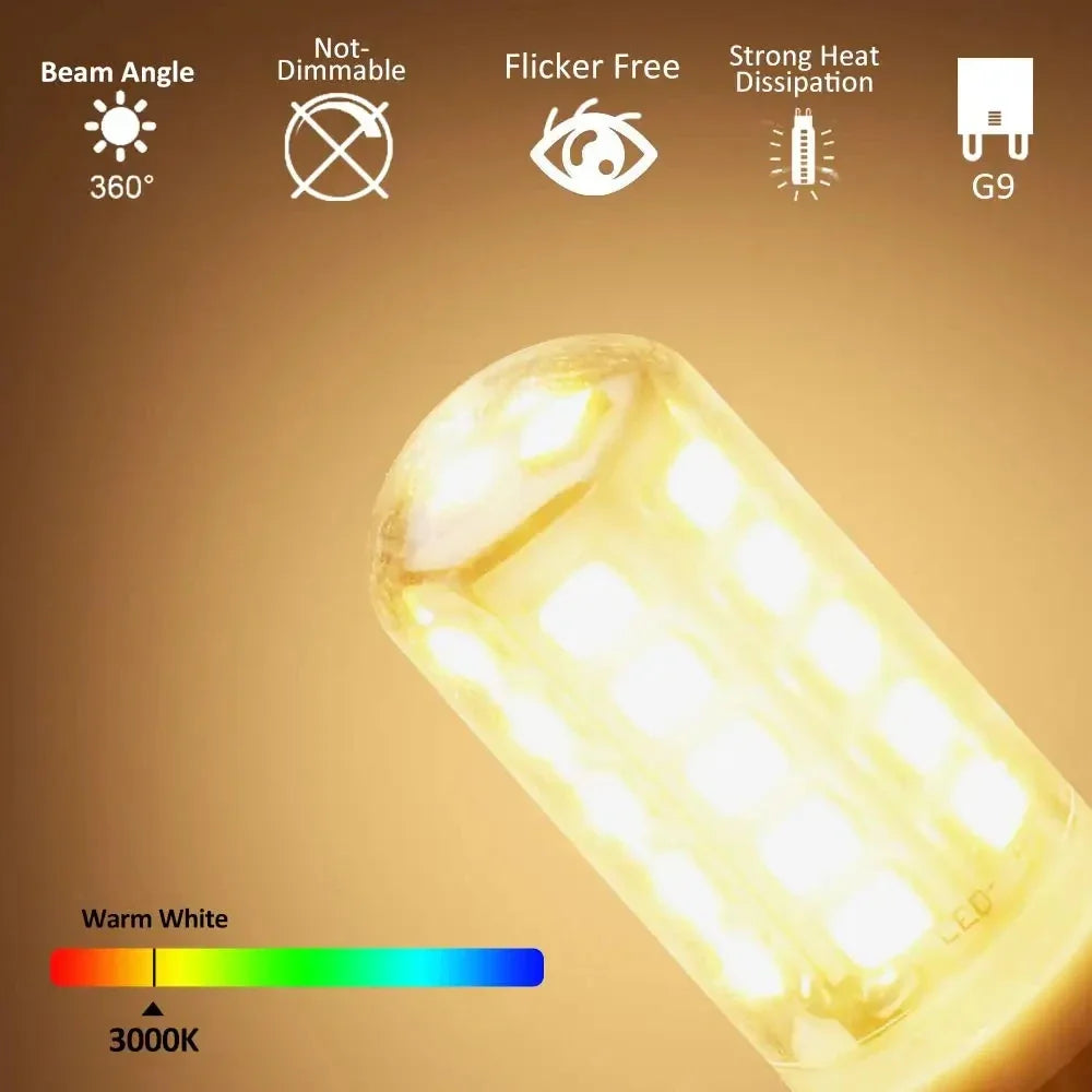 G9 LED Corn Bulb Warm Cool White 220V-240V – 10 Pack LED Light Bulb Qme