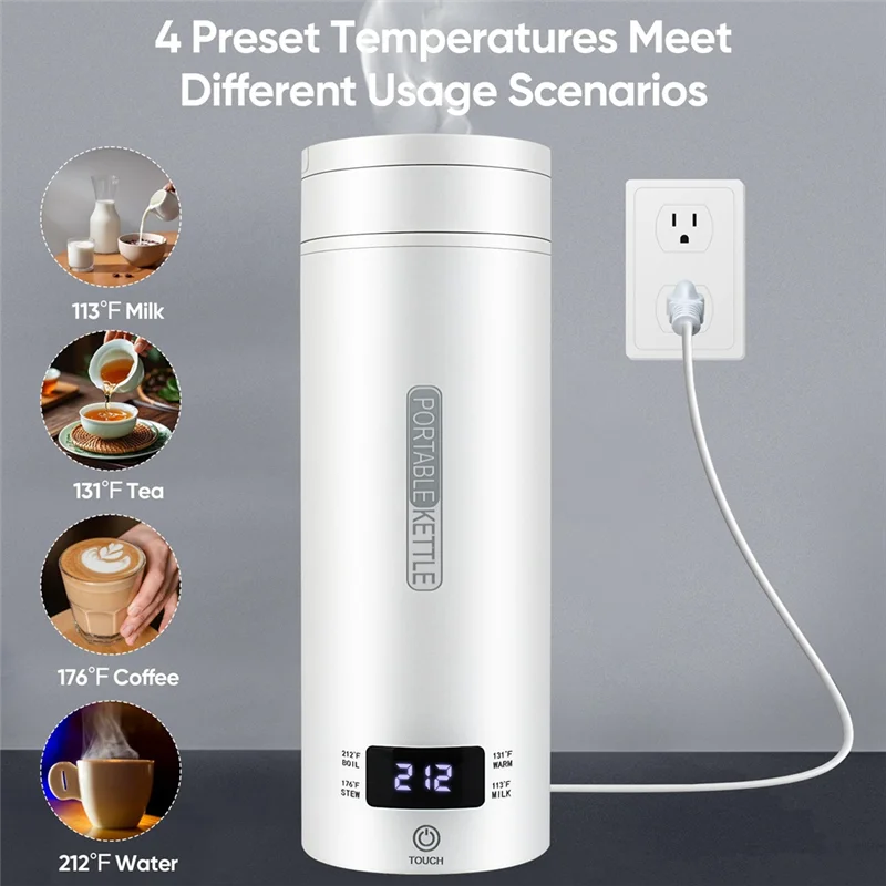MiLESEEY B15C Portable Electric Kettle 450ml LCD Display Portable Electric Kettle Qst