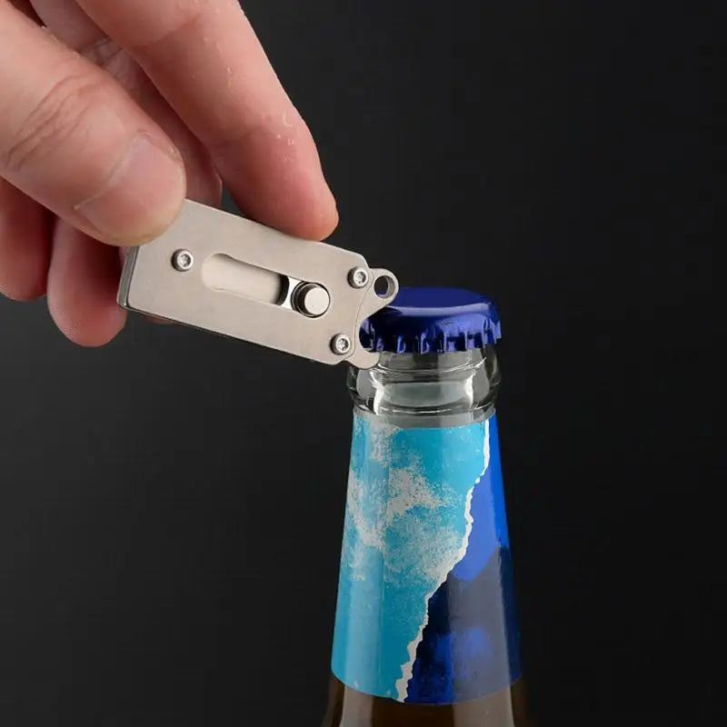 Titanium Alloy Bottle Opener Keychain Pocket Multi-Tool Keychain Bottle Opener Qme