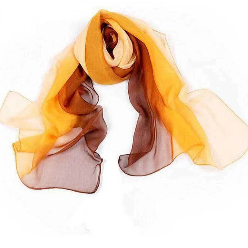 Women's Gradient Chiffon Scarf Long Wrap Shawl – 8 Colors Chiffon Wrap Scarf Qme