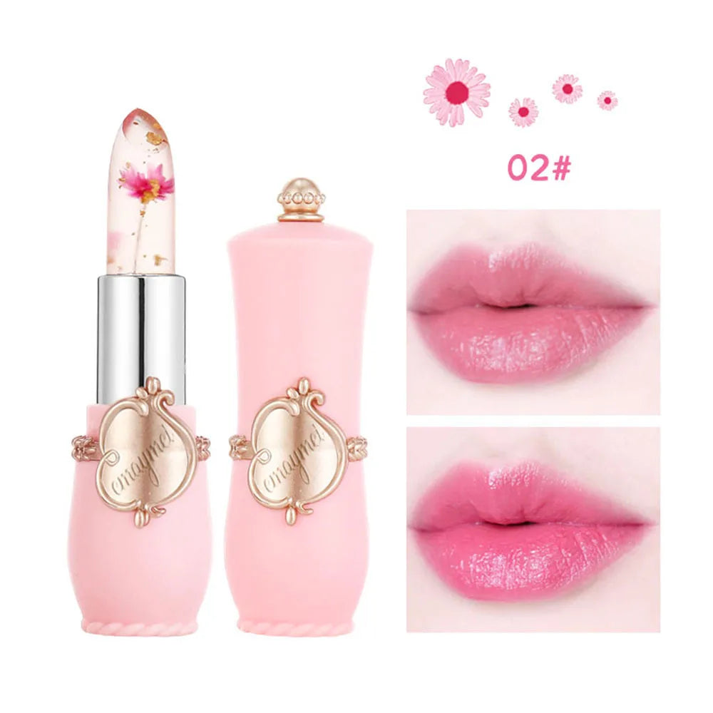 PWYUMAN Flower Jelly Lipstick – Color Changing & Hydrating Jelly Lipstick Qst rose flower