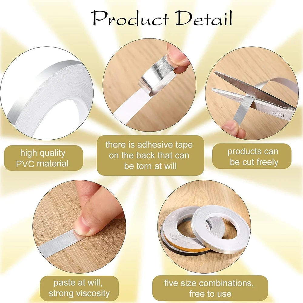 50M Self-Adhesive Tile Grout Seam Tape – Waterproof Floor & Wall Tile Seam Tape Qme