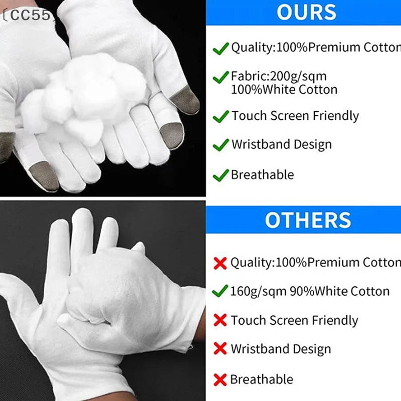 Soft Cotton Moisturizing Gloves – Overnight Spa Hand Treatment Moisturizing Hand Gloves Qst