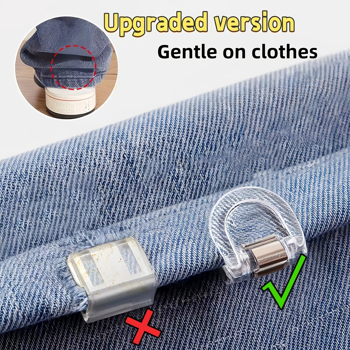 Transparent Invisible Pants Clips – Jeans & Wide-Leg Trousers (4 Pack) Pants Clips Qme