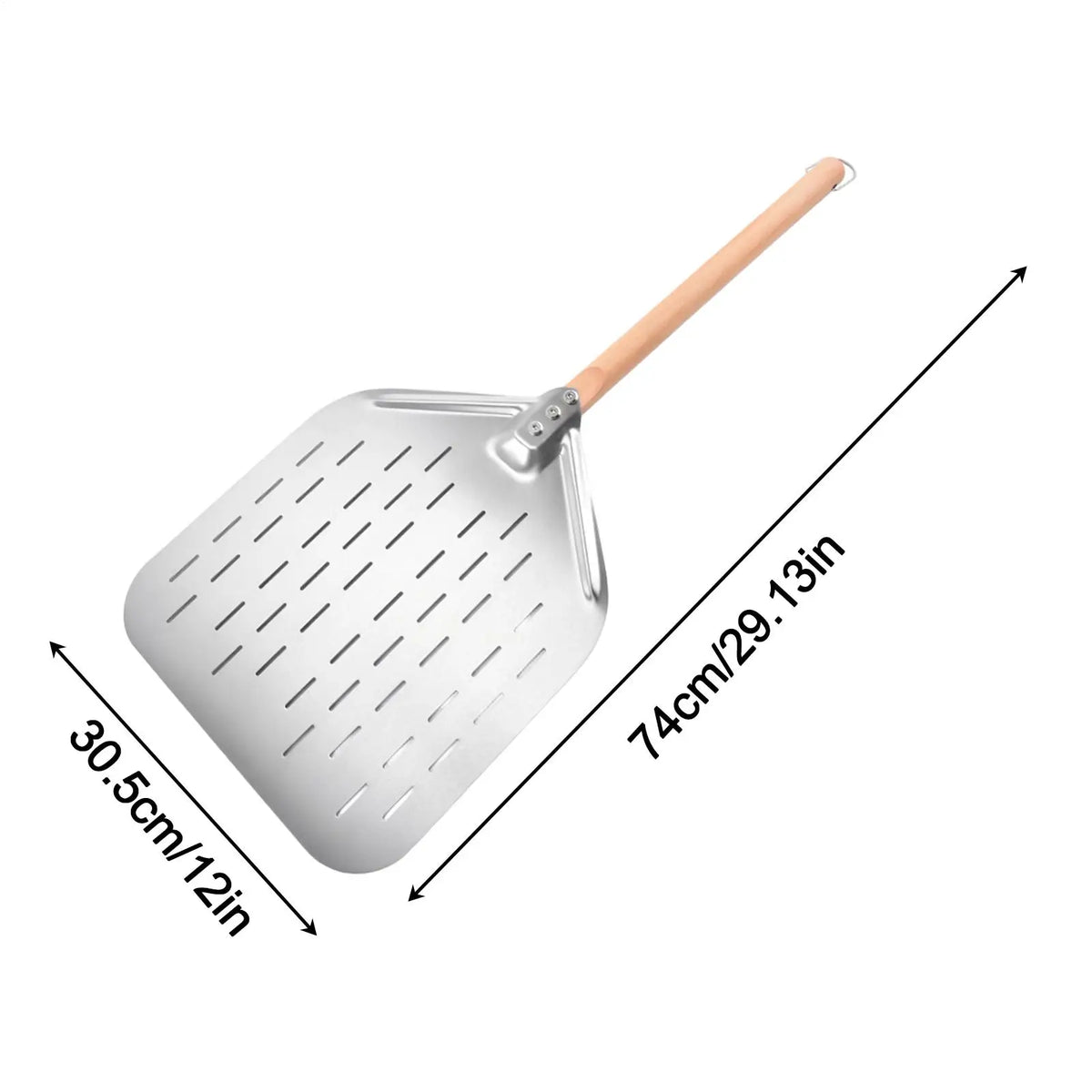 Perforated Stainless Steel Pizza Peel Paddle – 12 Inch Pizza Peel Paddle Qme