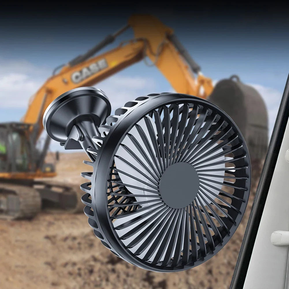 12V 24V USB Car Dashboard Fan | 360° Suction Cup Mount Car Dashboard Fan Qme Default Title