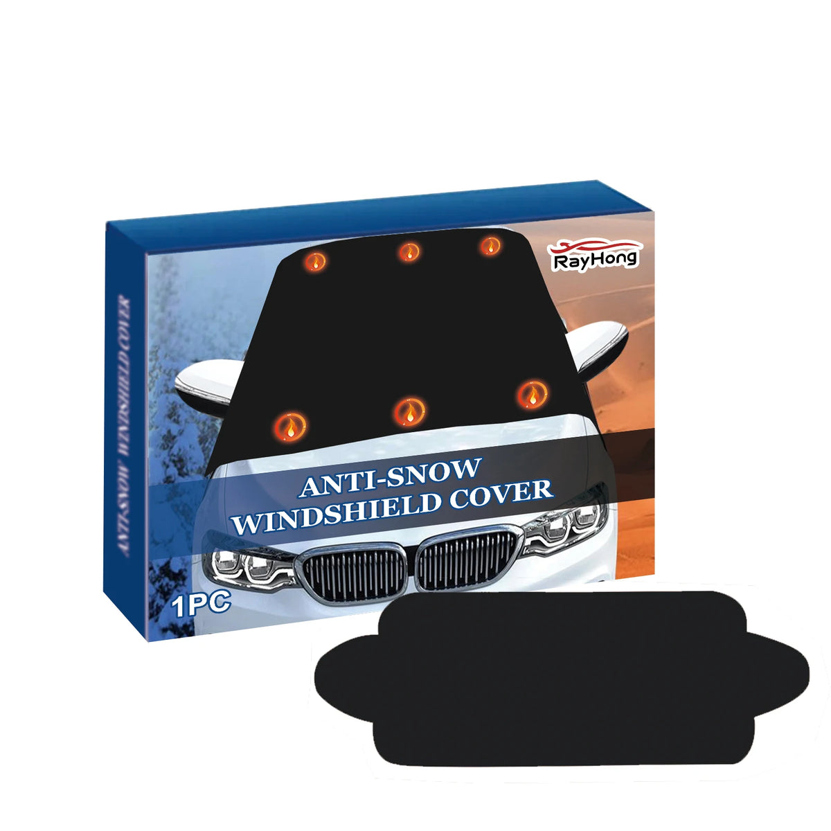 RAYHONG Car Windshield Snow Cover – Universal Winter Protector Windshield Snow Cover Qst 1 pc