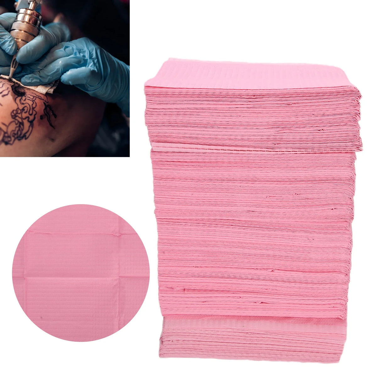 Disposable Waterproof Table Mat Bibs Tattoo & Piercing 125pk Disposable Table Mat Qme