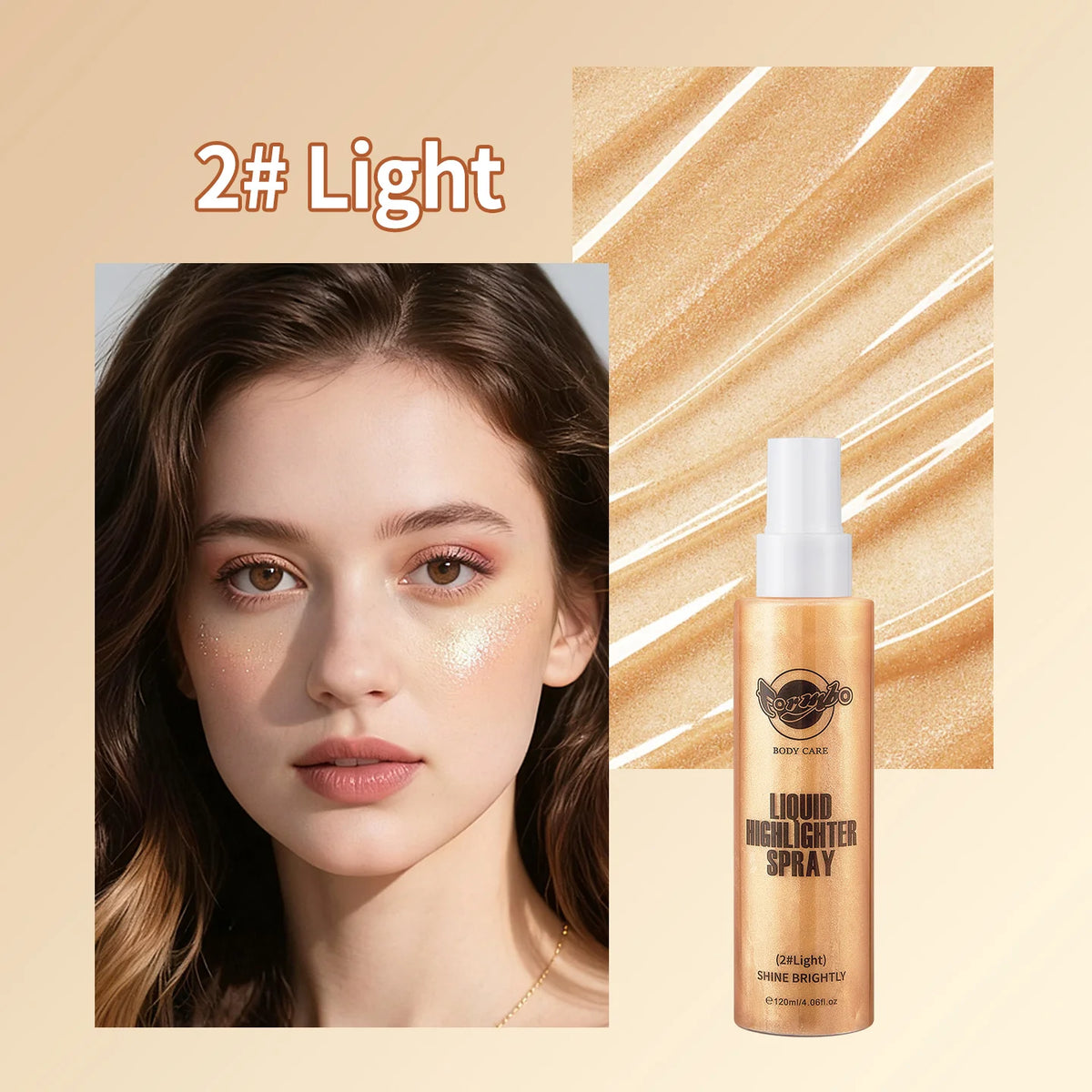 Liquid Glitter Highlighter Spray – Face & Body Glow Makeup Body Glitter Highlighter Qst Light