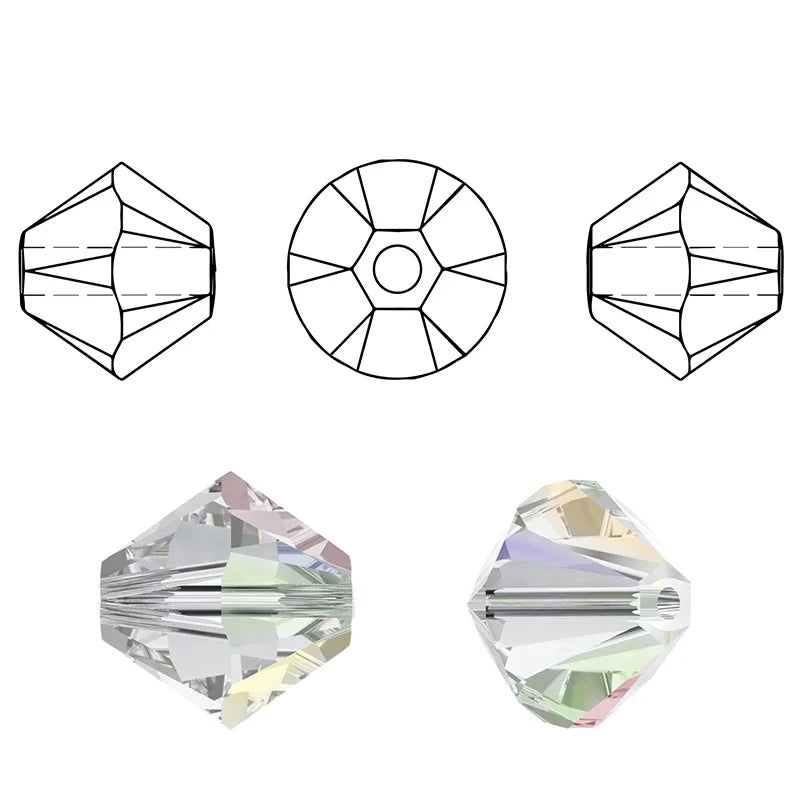 Crystal Bicone Glass Spacer Beads – DIY Jewelry Making DIY Jewelry Beads Qme