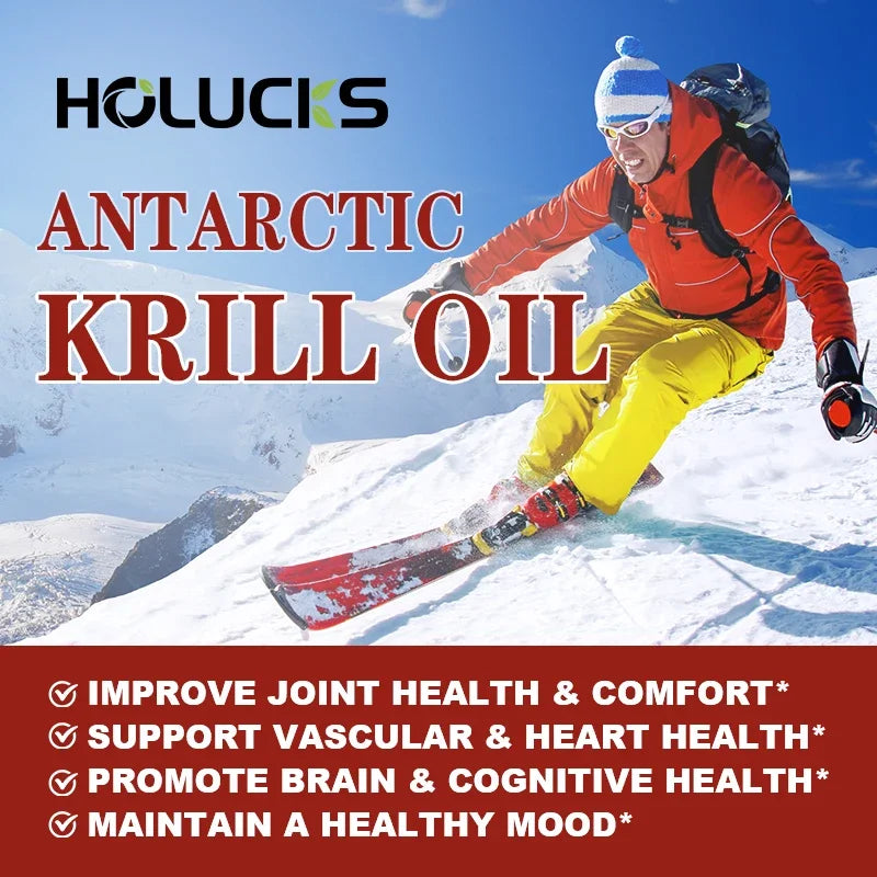 Organic Antarctic Krill Oil Capsules – Omega-3 EPA DHA 120ct Omega-3 Supplement Qst