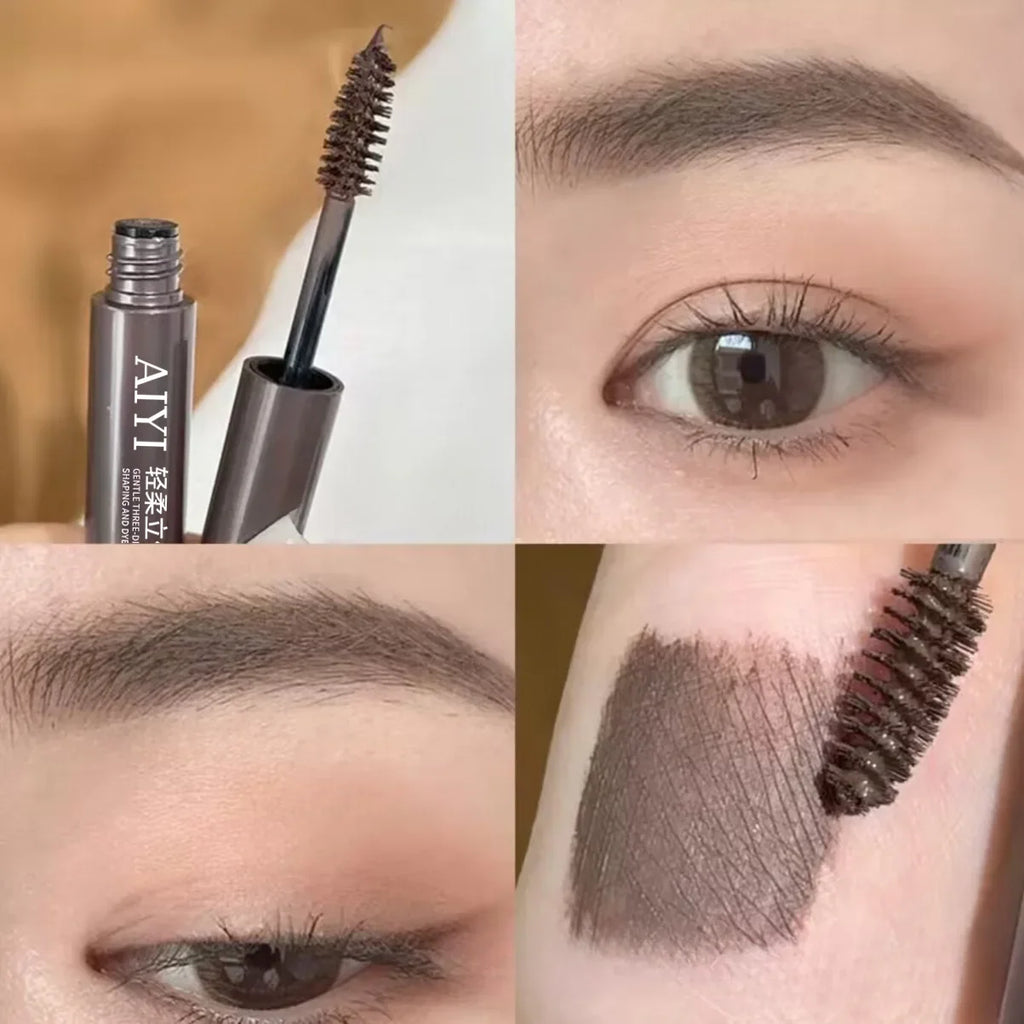 AIYI 3D Volumizing Waterproof Brow Mascara – Long Lasting Eyebrow Mascara Qme 01 Dark brown