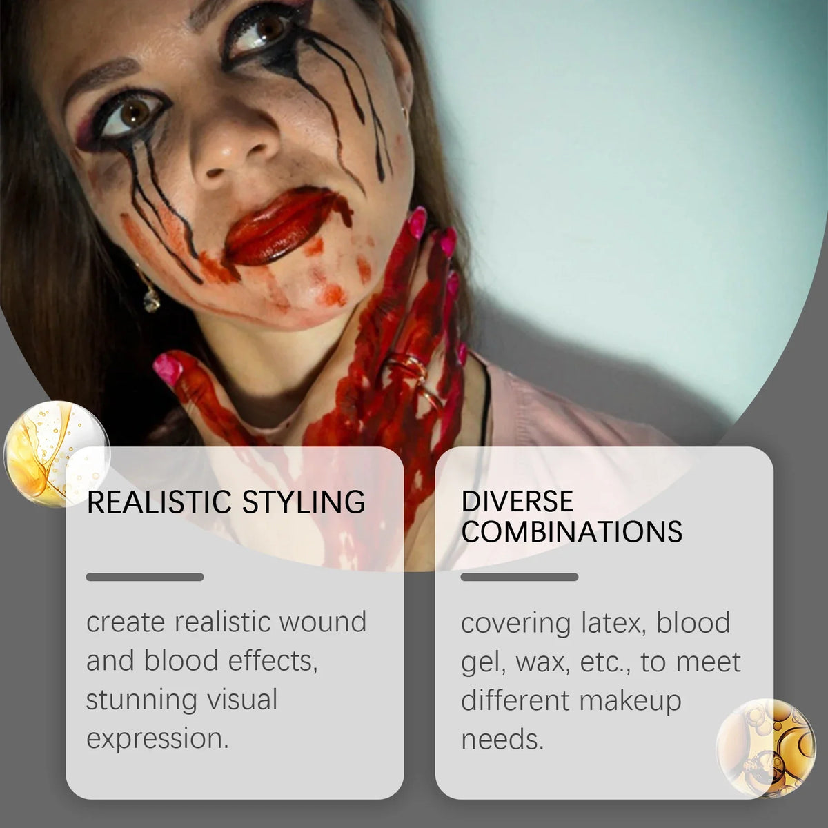 Halloween SFX Makeup Kit – Scar Wax, Blood Gel & Liquid Latex SFX Makeup Kit Qme
