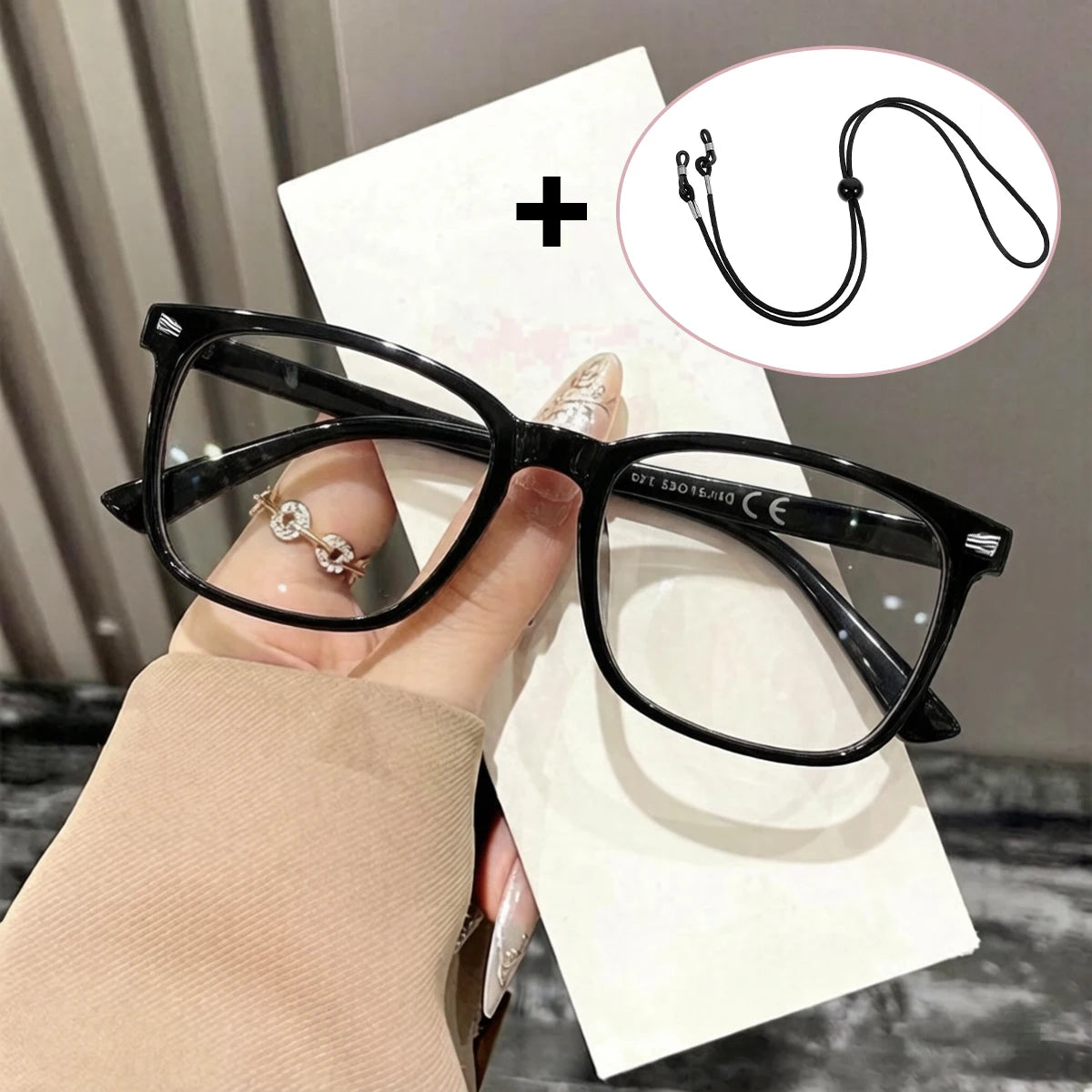 VOPHA Blue Light Blocking Reading Glasses Square Frame L17 Blue Light Glasses Qst 1.0 Black