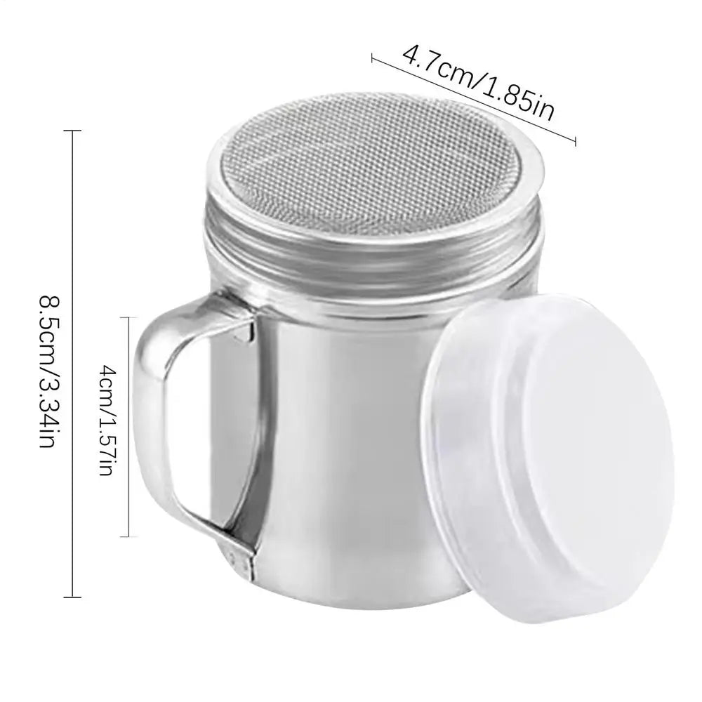 Stainless Steel Powder Shaker Bottle with Dust-Proof Lid Powder Shaker Bottle Qme A